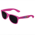 Pink Retro Tinted Lens Sunglasses - Full-Color Arm Printed